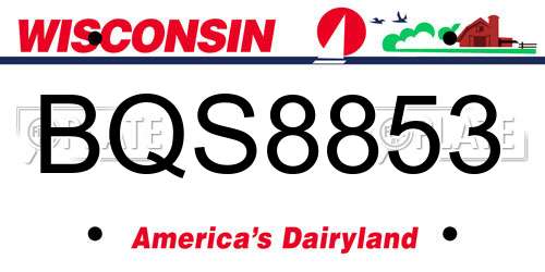 BQS8853 Wisconsin License Plate