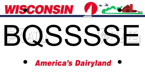 BQSSSSE Wisconsin License Plate
