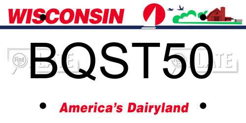 BQST50 Wisconsin License Plate