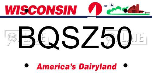 BQSZ50 Wisconsin License Plate