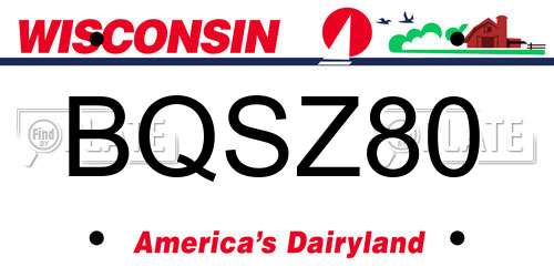 BQSZ80 Wisconsin License Plate