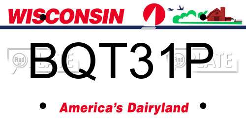BQT31P Wisconsin License Plate
