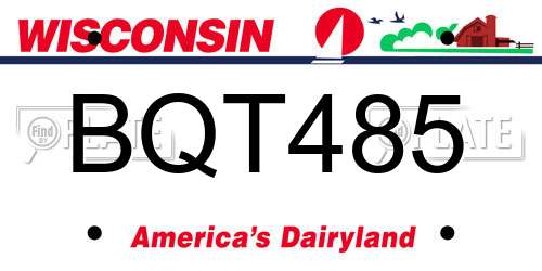 BQT485 Wisconsin License Plate