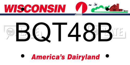 BQT48B Wisconsin License Plate