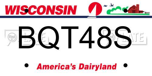 BQT48S Wisconsin License Plate