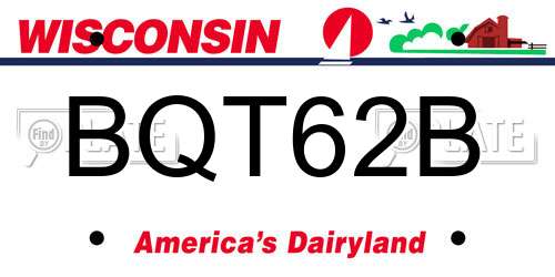 BQT62B Wisconsin License Plate