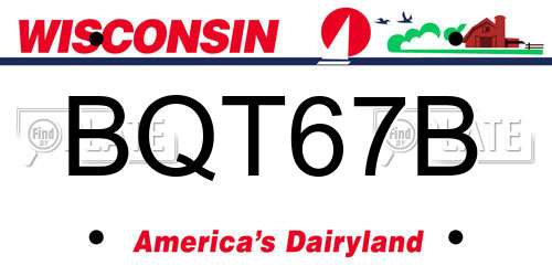 BQT67B Wisconsin License Plate