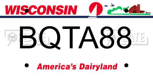 BQTA88 Wisconsin License Plate