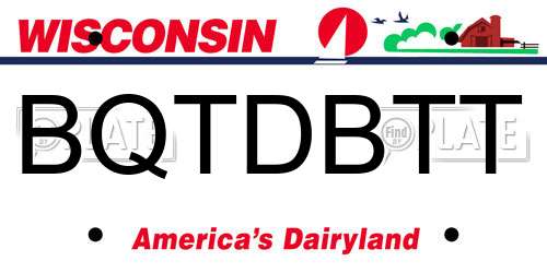 BQTDBTT Wisconsin License Plate