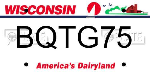 BQTG75 Wisconsin License Plate