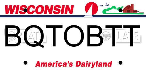 BQTOBTT Wisconsin License Plate