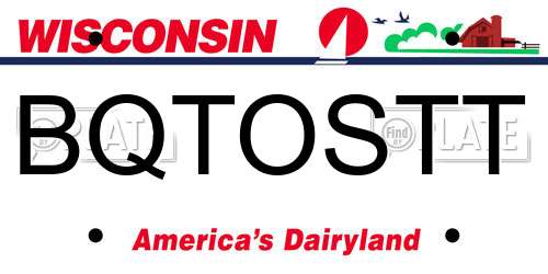 BQTOSTT Wisconsin License Plate