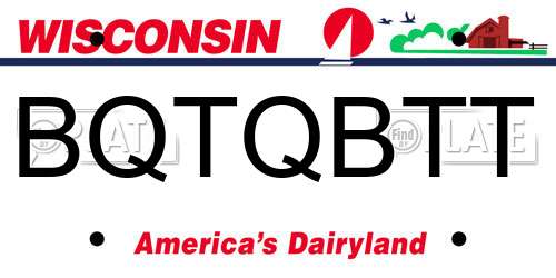 BQTQBTT Wisconsin License Plate