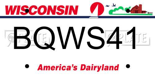 BQWS41 Wisconsin License Plate