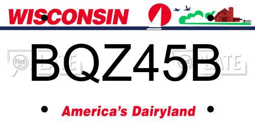 BQZ45B Wisconsin License Plate
