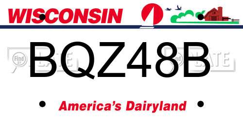 BQZ48B Wisconsin License Plate