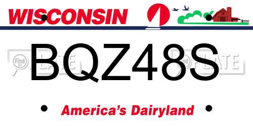 BQZ48S Wisconsin License Plate