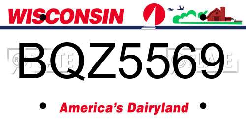 BQZ5569 Wisconsin License Plate