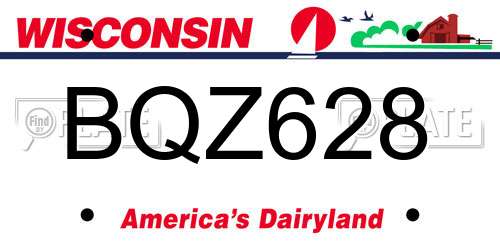 BQZ628 Wisconsin License Plate