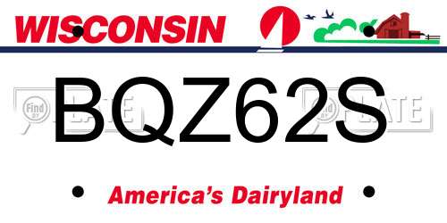 BQZ62S Wisconsin License Plate