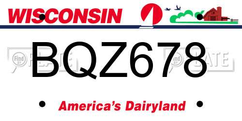 BQZ678 Wisconsin License Plate