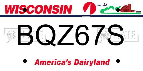 BQZ67S Wisconsin License Plate
