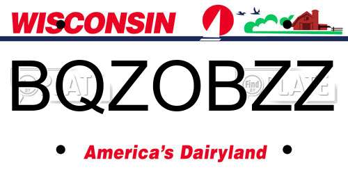 BQZOBZZ Wisconsin License Plate