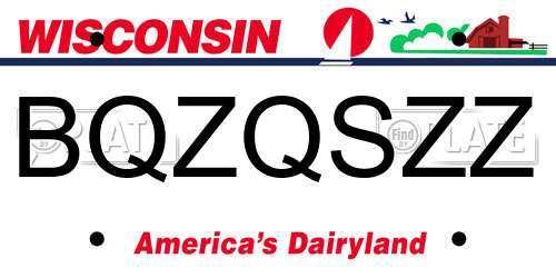 BQZQSZZ Wisconsin License Plate