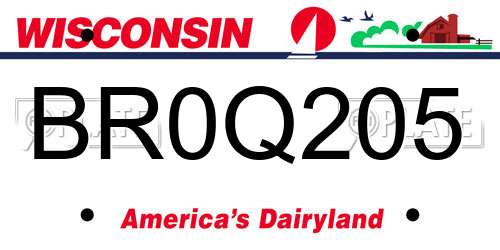 BR0Q205 Wisconsin License Plate
