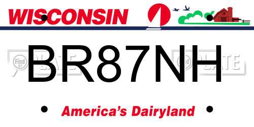 BR87NH Wisconsin License Plate