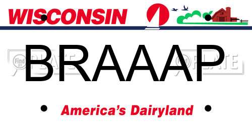 BRAAAP Wisconsin License Plate