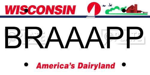BRAAAPP Wisconsin License Plate