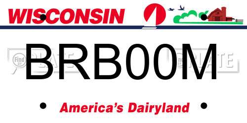 BRB00M Wisconsin License Plate