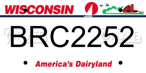 BRC2252 Wisconsin License Plate