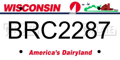 BRC2287 Wisconsin License Plate