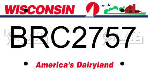 BRC2757 Wisconsin License Plate