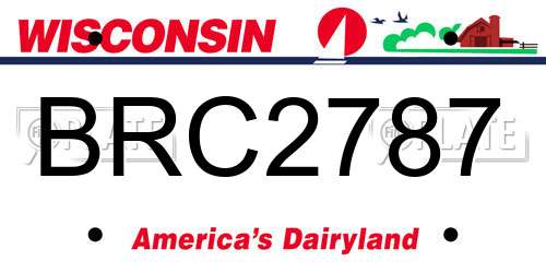 BRC2787 Wisconsin License Plate