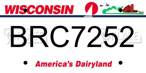 BRC7252 Wisconsin License Plate