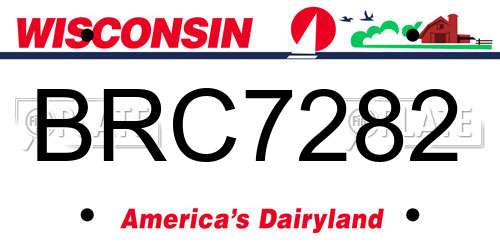 BRC7282 Wisconsin License Plate