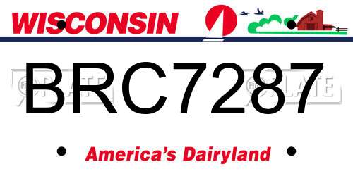 BRC7287 Wisconsin License Plate