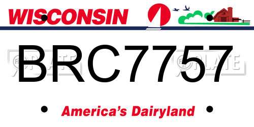 BRC7757 Wisconsin License Plate
