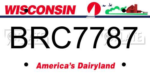 BRC7787 Wisconsin License Plate