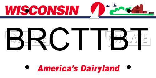 BRCTTBT Wisconsin License Plate
