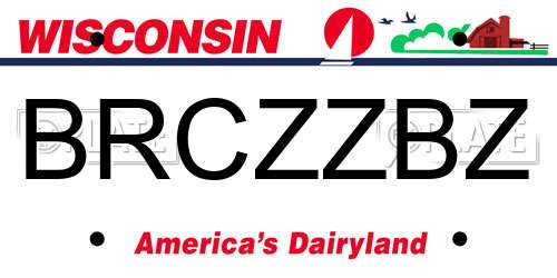 BRCZZBZ Wisconsin License Plate