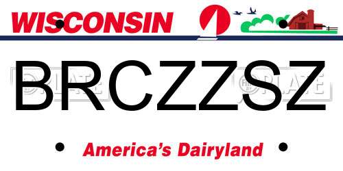 BRCZZSZ Wisconsin License Plate