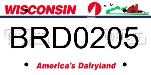 BRD0205 Wisconsin License Plate