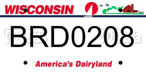 BRD0208 Wisconsin License Plate