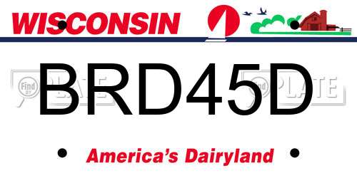 BRD45D Wisconsin License Plate