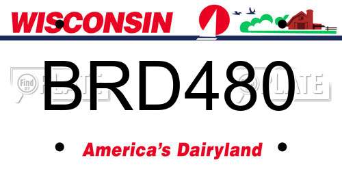 BRD480 Wisconsin License Plate
