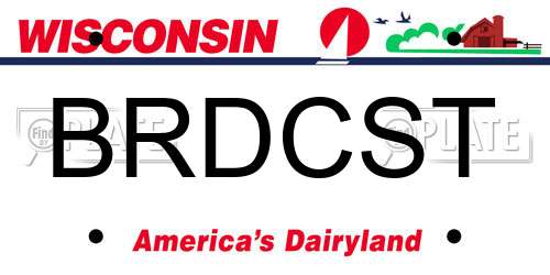 BRDCST Wisconsin License Plate